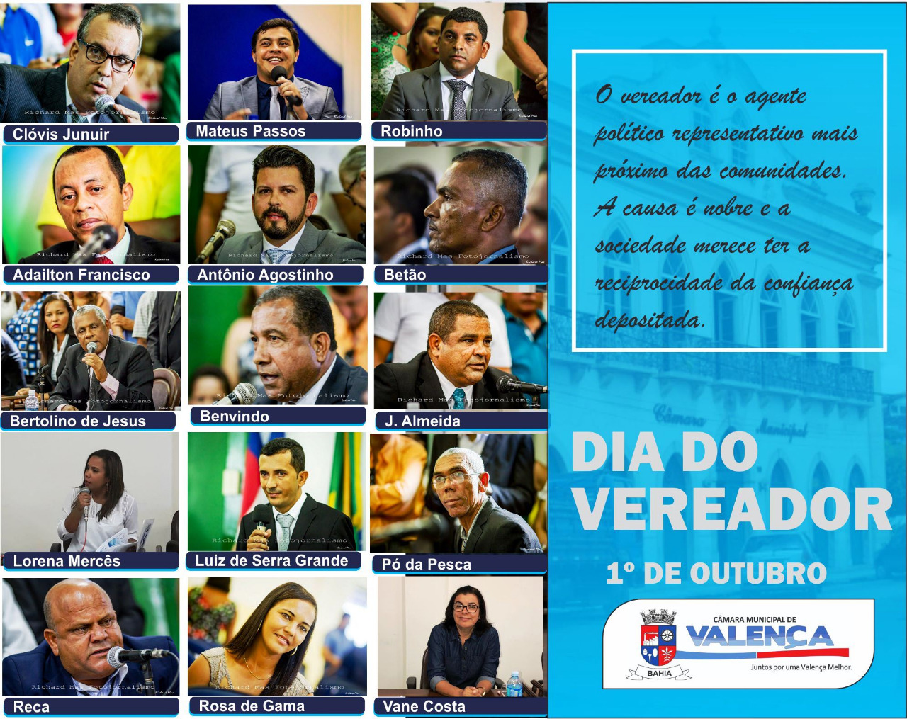 1 de Outubro dia do vereador